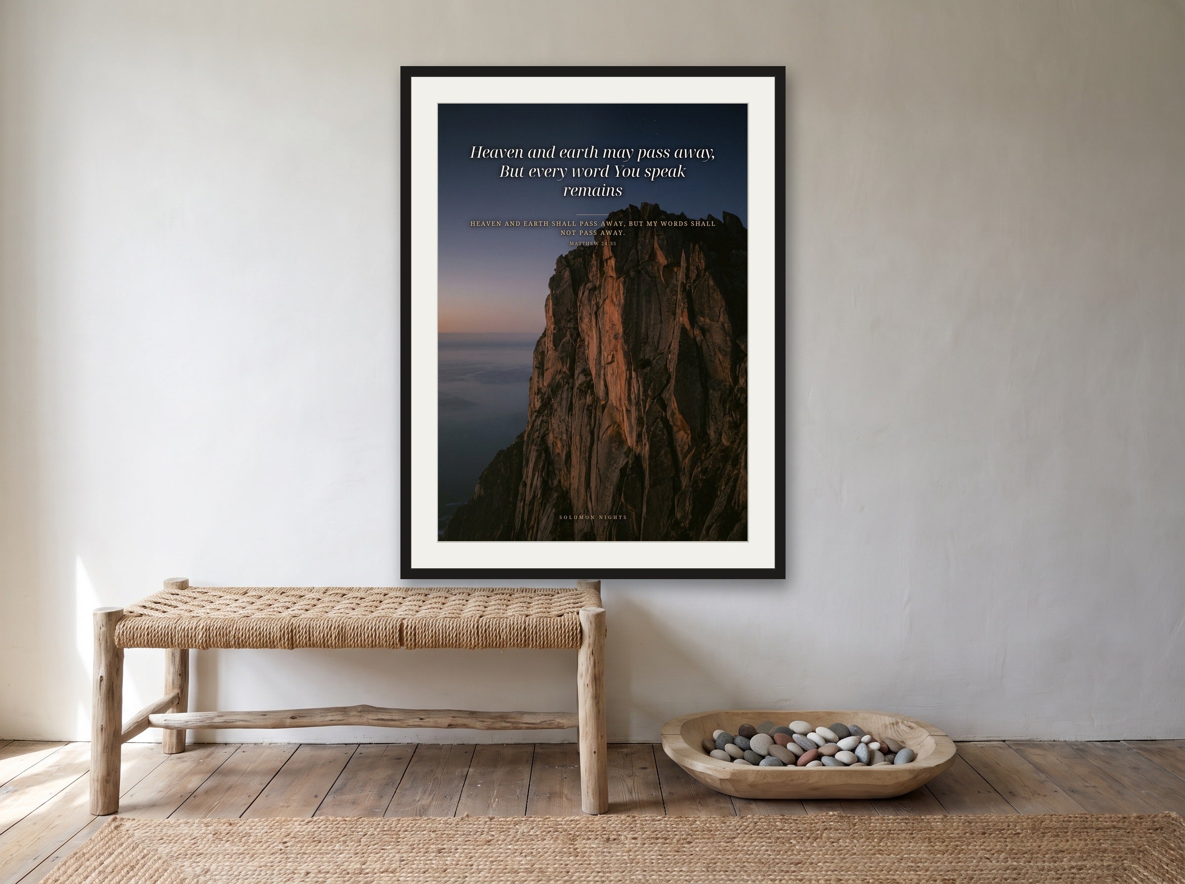 The Word That Stands print framed on a wall